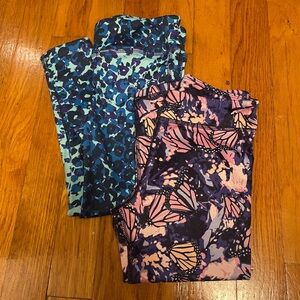 GAPfit and jumping beans Kids Leggings - Blue and Pink Patterns- set of 2